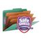 Smead 3" Expansion Classification Folder, 2/5 Cut, Legal, Eight-Section, Green, 10/Box SMD19097