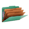 Smead 3" Expansion Classification Folder, 2/5 Cut, Legal, Eight-Section, Green, 10/Box SMD19097