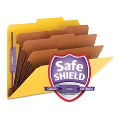 Smead 3" Expansion Classification Folder, 2/5 Cut, Letter, 8-Section, Yellow, 10/Box SMD14098