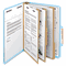 Smead 3" Expansion Classification Folder, 2/5 Tab, Letter, Eight-Section, Blue, 10/Box SMD14094