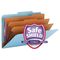 Smead 3" Expansion Classification Folders, 2/5 Cut, Legal, Eight-Section, Blue, 10/Box SMD19094