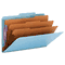 Smead 3" Expansion Classification Folders, 2/5 Cut, Legal, Eight-Section, Blue, 10/Box SMD19094