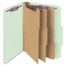 Smead 3" Expansion Classification Folders, Letter, Eight-Section, Gray-Green, 10/Box SMD14091