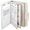 Smead 3" Expansion Classification Folders, Letter, Eight-Section, Gray-Green, 10/Box SMD14091