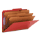 Smead 3" Expansion Folders with 2/5 Cut Tab, Legal, Eight-Section, Bright Red, 10/Box SMD19095