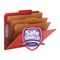 Smead 3" Expansion Folders with 2/5 Cut Tab, Letter, Eight-Section, Bright Red, 10/Box SMD14095