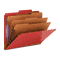 Smead 3" Expansion Folders with 2/5 Cut Tab, Letter, Eight-Section, Bright Red, 10/Box SMD14095