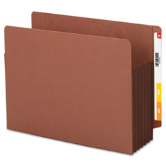 Smead 5 1/4 Inch Expansion File PocketsStraight Tab, Letter, Brown/Redrope, 10/Box SMD73691
