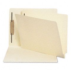 Smead Antimicrobial One-Fastener End Tab Folder, Letter, 11 Point Manila, 50/Box SMD34113