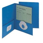 Smead Antimicrobial Two-Pocket Portfolio, Embossed Leather Grain 11-Pt Stock, Blue SMD87922