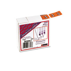 Smead Barkley-Compatible Labels, Number 3, 1 x 1-1/2, Dark Orange, 500/Roll SMD66703