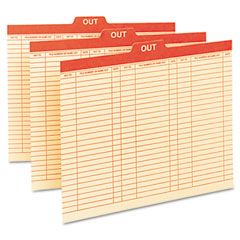 Smead Charge-Out Record Guides, 1/5 Red "OUT" Tab, Manila, Letter, 100/Box SMD51910