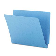 Smead Colored File Folders, Straight Cut, Reinforced End Tab, Letter, Blue, 100/Box SMD25010