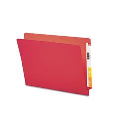 Smead Colored File Folders, Straight Cut, Reinforced End Tab, Letter, Red, 100/Box SMD25710