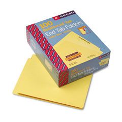 Smead Colored File Folders, Straight Cut, Reinforced End Tab, Letter, Yellow, 100/Box SMD25910