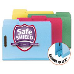 Smead Colored Pressboard Fastener Folders, Letter, 1/3 Cut, Blue, 25/Box SMD14937