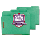 Smead Colored Pressboard Fastener Folders, Letter, 1/3 Cut, Green, 25/Box SMD14938