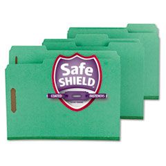 Smead Colored Pressboard Fastener Folders, Letter, 1/3 Cut, Green, 25/Box SMD14938