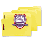Smead Colored Pressboard Fastener Folders, Letter, 1/3 Cut, Yellow, 25/Box SMD14939