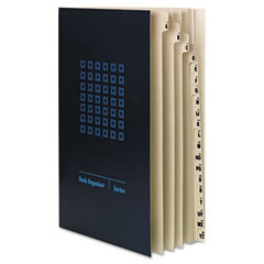 Smead Deluxe Expandable Desk File, 1-20/A-Z Index, Legal Size, Pressboard, Navy Blue SMD89237