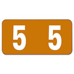 Smead ETNS Color-Coded Labels, Number 5, 1/2 x 1, Brown, 250 Labels/Pack SMD67475