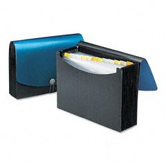 Smead Expanding File, 12 Pockets, Poly, Letter, Black/Blue SMD70863