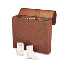 Smead Expanding File, 6 Pockets, 1/5 Tab, Leather-Like Redrope, Letter, Red SMD70540