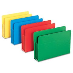 Smead Expansion Drop Front File Pockets, Straight Tab, Poly, Legal, Assorted, 4/Box SMD73550