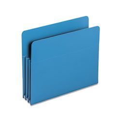 Smead Expansion Drop Front File Pockets, Straight Tab, Poly, Letter, Blue, 4/Box SMD73503