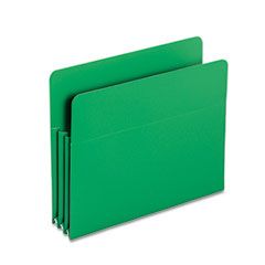Smead Expansion Drop Front File Pockets, Straight Tab, Poly, Letter, Green, 4/Box SMD73502
