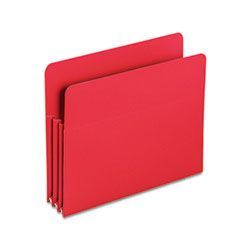 Smead Expansion Drop Front File Pockets, Straight Tab, Poly, Letter, Red, 4/Box SMD73501