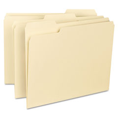 Smead File Folders, 1/3 Cut Assorted, Reinforced Top Tab, Letter, Manila, 100/Box SMD10334