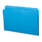 Smead File Folders, 1/3 Cut, Reinforced Top Tab, Legal, Blue, 100/Box SMD17034