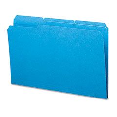 Smead File Folders, 1/3 Cut, Reinforced Top Tab, Legal, Blue, 100/Box SMD17034