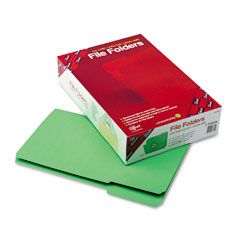 Smead File Folders, 1/3 Cut, Reinforced Top Tab, Legal, Green, 100/Box SMD17134