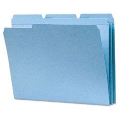 Smead File Folders, 1/3 Cut, Reinforced Top Tab, Letter, Blue, 100/Box SMD12034