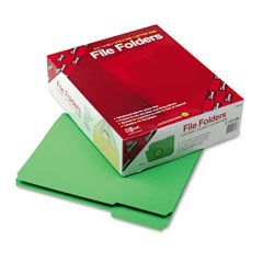 Smead File Folders, 1/3 Cut, Reinforced Top Tab, Letter, Green, 100/Box SMD12134