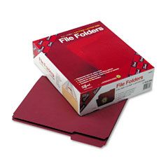 Smead File Folders, 1/3 Cut, Reinforced Top Tab, Letter, Maroon, 100/Box SMD13084
