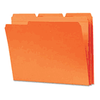 Smead File Folders, 1/3 Cut, Reinforced Top Tab, Letter, Orange, 100/Box SMD12534