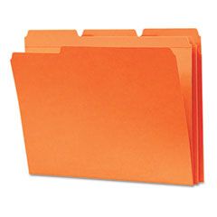 Smead File Folders, 1/3 Cut, Reinforced Top Tab, Letter, Orange, 100/Box SMD12534