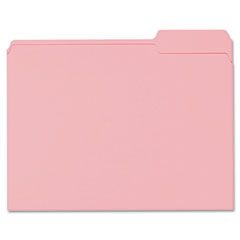 Smead File Folders, 1/3 Cut, Reinforced Top Tab, Letter, Pink, 100/Box SMD12634