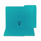 Smead File Folders, 1/3 Cut, Reinforced Top Tab, Letter, Teal, 100/Box SMD13134