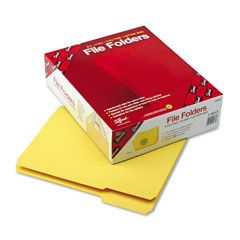 Smead File Folders, 1/3 Cut, Reinforced Top Tab, Letter, Yellow, 100/Box SMD12934