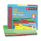 Smead File Folders, 1/3 Cut, Reinforced Top Tabs, Letter, Assorted, 12/Pack SMD11641