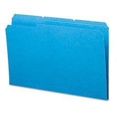 Smead File Folders, 1/3 Cut Top Tab, Legal, Blue, 100/Box SMD17043