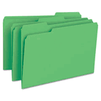 Smead File Folders, 1/3 Cut Top Tab, Legal, Green, 100/Box SMD17143