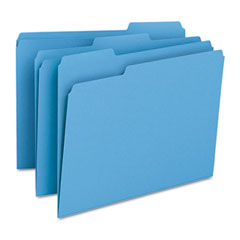 Smead File Folders, 1/3 Cut Top Tab, Letter, Blue, 100/Box SMD12043