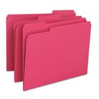 Smead File Folders, 1/3 Cut Top Tab, Letter, Red, 100/Box SMD12743