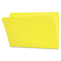 Smead File Folders, Straight Cut, Reinforced Top Tab, Legal, Yellow, 100/Box SMD17910