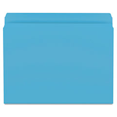 Smead File Folders, Straight Cut, Reinforced Top Tab, Letter, Blue, 100/Box SMD12010